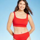 Women's Textured Bralette Bikini Top - Kona Sol Red D/dd Cup