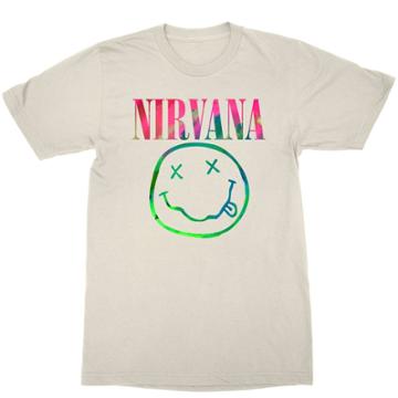 Merch Traffic Women's Nirvana Logo Short Sleeve Graphic T-shirt - Ecru