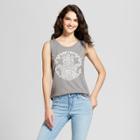 Women's Drapey Tie-back Hamsa Aura Graphic Tank Top - Fifth Sun (juniors') Gray
