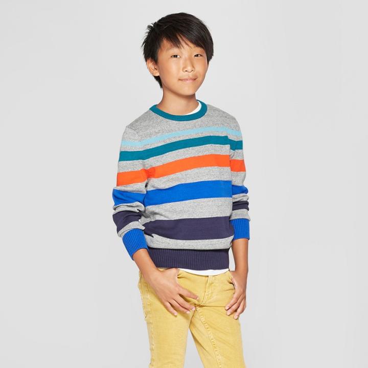 Boys' Long Sleeve Pullover Sweater - Cat & Jack Xs,
