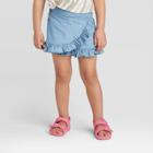 Toddler Girls' Denim Ruffle Skort - Art Class Blue 12m, Toddler Girl's