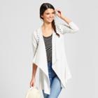 Women's Lattice Shoulder Drapey Cardigan - Soul Cake (juniors') Gray