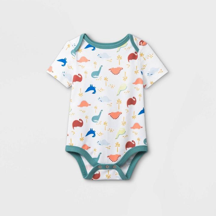 Baby Boys' Dino Short Sleeve Bodysuit - Cat & Jack White Newborn