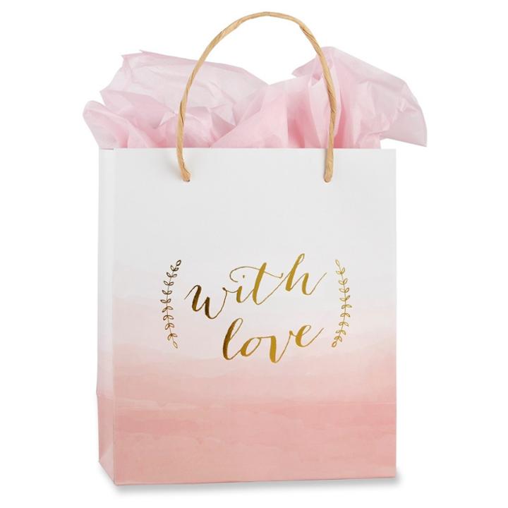 12ct Kate Aspen With Love Pink Watercolor Gift Bag