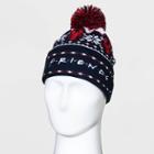 Men's Friends Fairisle Pom Beanie - Navy