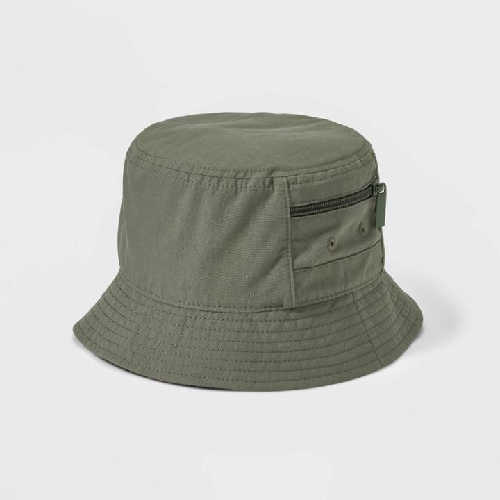 Boys' Bucket Hat With Pocket - Cat & Jack Olive, Green