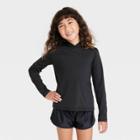 Girls' Hooded Long Sleeve Rash Guard Swim Top - Cat & Jack Black