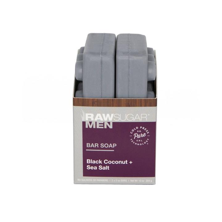 Raw Sugar Men's Bar Soap Black Coconut + Sea