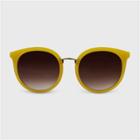 Women's Round Plastic Metal Sunglasses - A New Day Yellow, Grey/yellow