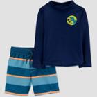 Toddler Boys' 2pc Dino Long Sleeve Rash Guard Set - Just One You Made By Carter's Navy