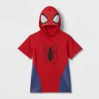 Marvel Toddler Boys' Spider-man Cosplay Solid Hooded T-shirt - Red