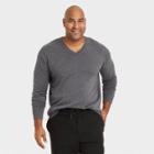 Men's Tall Regular Fit V-neck Pullover Sweater - Goodfellow & Co Charcoal Gray