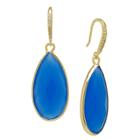 Distributed By Target Gold Plated Blue Drop Earrings - Gold/blue