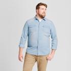 Men's Tall Standard Fit Denim Shirt - Goodfellow & Co Silver Wash