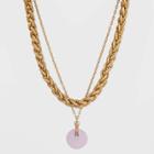 Disc Cutout Charm Layered Chain Necklace - Universal Thread Purple