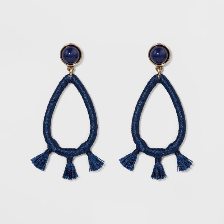 Sugarfix By Baublebar Tassel Hoop Earrings - Navy, Girl's
