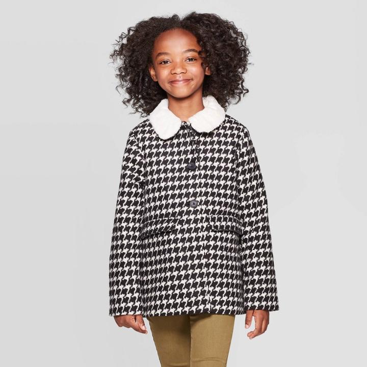 Girls' Houndstooth Jacket - Cat & Jack Black