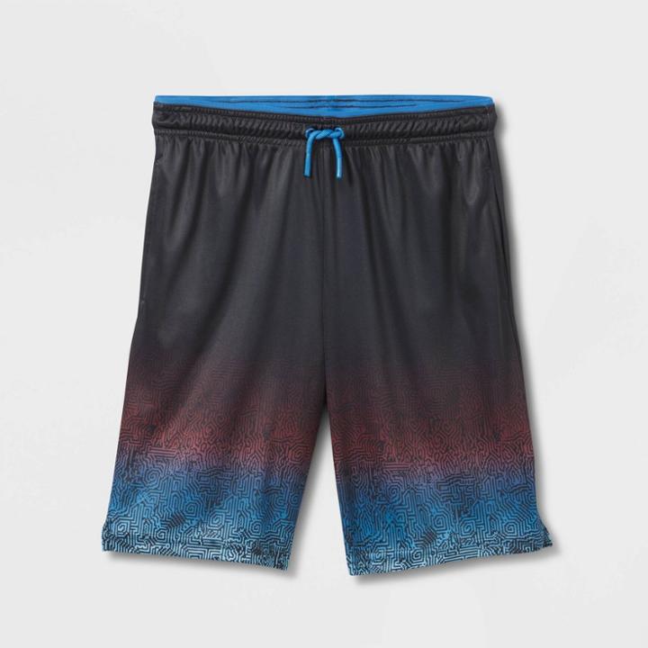 Boys' Geometric Ombre Performance Shorts 7 - All In Motion Black