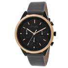 Simplify The 3800 Men's Multi - Function Leather Strap Watch - Black /rose Gold/charcoal Heather, Charcoal Heather/rose Gold