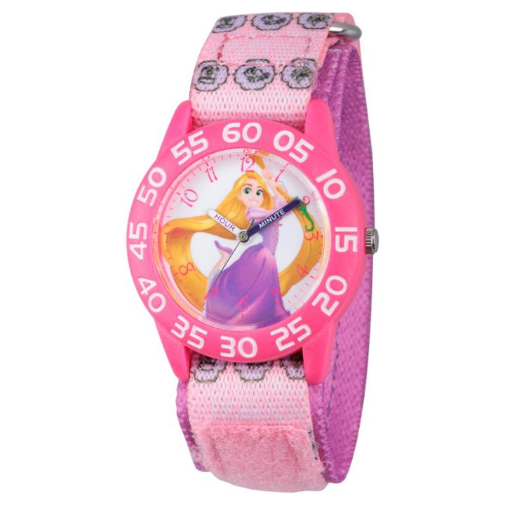 Girls' Disney Princess Rapunzel Pink Plastic Time Teacher Watch - Purple, Girl's