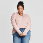 Women's Plus Size Long Sleeve Fleece Hoodie Sweatshirt - Universal Thread Pink 2x, Women's,
