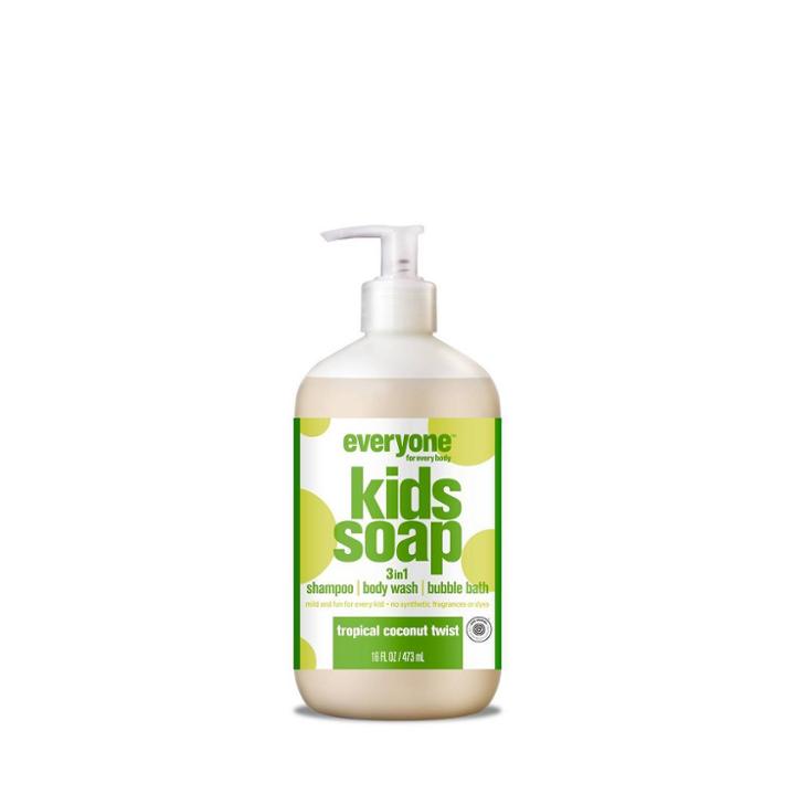 Everyone Kids Tropical Coconut Twist 3-in-1 Soap - 16 Fl Oz, Adult Unisex