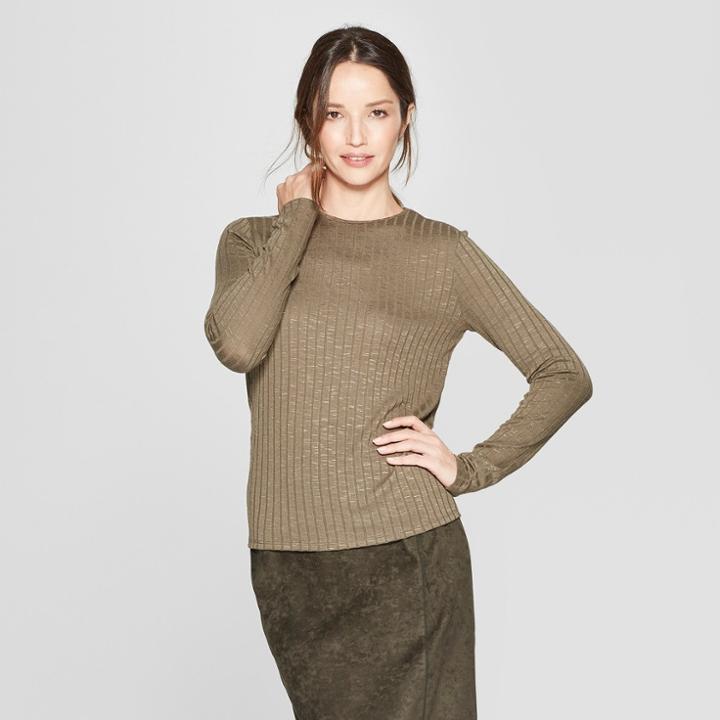 Women's Long Sleeve Crew Neck T-shirt - Prologue Olive (green)