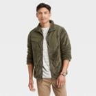 Men's Long Sleeve Faux Fur Sherpa Jacket - Goodfellow & Co Olive Green