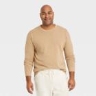 Men's Tall Regular Fit Crewneck Pullover Sweater - Goodfellow & Co Light Brown