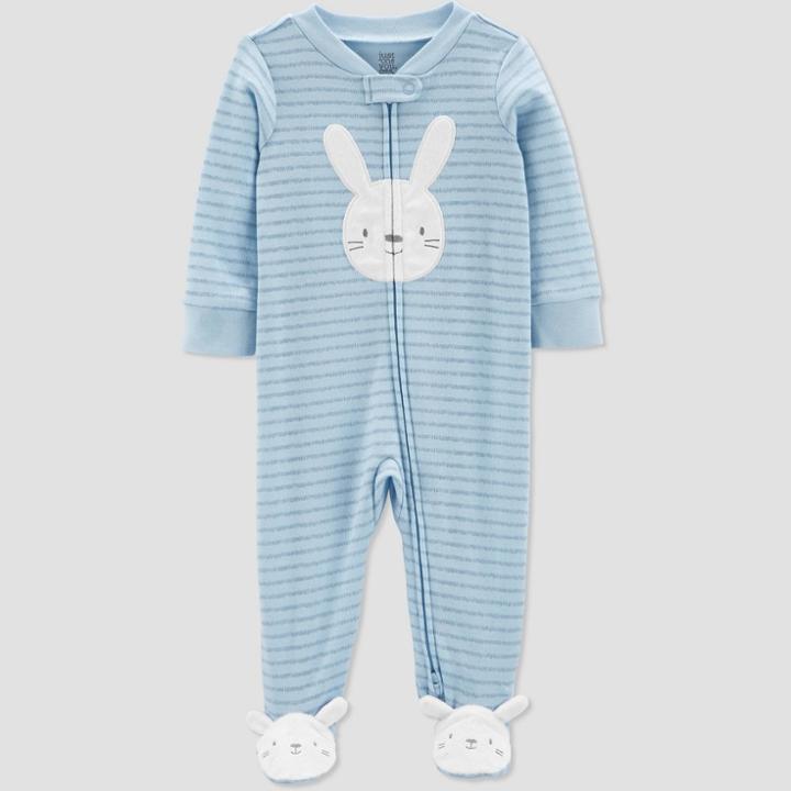Baby Boys' Striped/bunny Sleep N' Play - Just One You Made By Carter's Blue