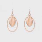Oval Wire Teardrop Earrings - A New Day Rose Gold