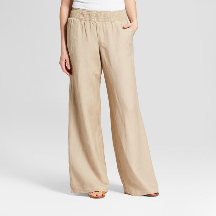 Women's Linen Pants - A New Day Tan Xxs