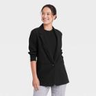 Women's Drapey Twill Blazer - A New Day Black