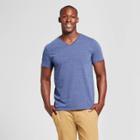 Men's Standard Fit Dash Print Short Sleeve V-neck T-shirt - Goodfellow & Co Dark Blue