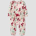 Baby Girls' Floral Holiday Romper - Just One You Made By Carter's White/maroon Newborn