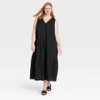Women's Plus Size Sleeveless Tiered Dress - Who What Wear Black