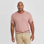 Men's Tall Pinstripe Standard Fit Novelty Crew Neck T-shirt - Goodfellow & Co Orange