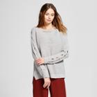 Women's Criss Cross Sleeve Pullover Sweater - Alison Andrews Gray