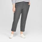 Women's Plus Size Ankle Pants - Ava & Viv Gray 20w, Dark Heather