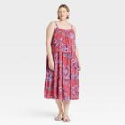 Women's Plus Size Sleeveless A-line Dress - Knox Rose Rose Red Floral
