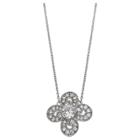 Target Women's Clear Cubic Zirconia Clover Pendant In Sterling Silver - Clear/gray