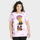 The Simpsons Women's Lisa Simpson Plus Size Girls Rock Short Sleeve Graphic T-shirt - Purple