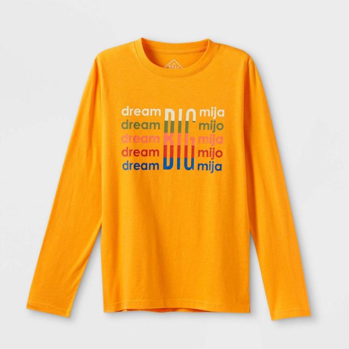 Well Worn Latino Heritage Month Kids' Dream Big Long Sleeve T-shirt - Yellow