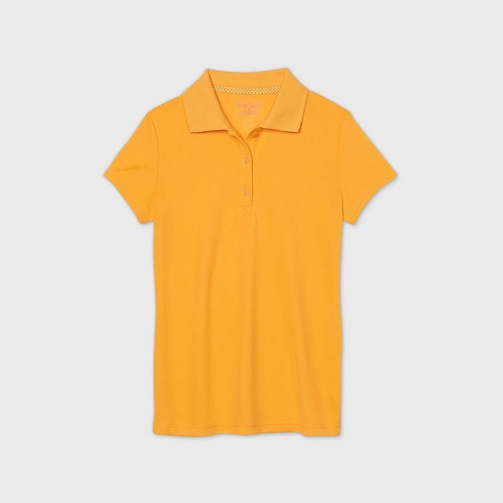 Petitegirls' Short Sleeve Performance Uniform Polo Shirt - Cat & Jack Gold