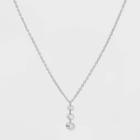 Silver Plated Triple Round Multi Cubic Zirconia Necklace - A New Day