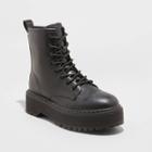 Women's Saylor Lace-up Combat Boots - A New Day Black