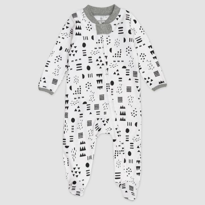 Honest Baby Organic Cotton Pajama Jumpsuit - Black/white