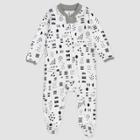 Honest Baby Organic Cotton Pajama Jumpsuit - Black/white