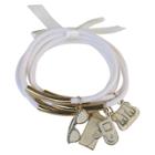 Zirconite Multi-strand Bracelet With Fashionista Charms - White, Women's