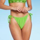 Women's Side-tie Cheeky Bikini Bottom - Wild Fable Bright Green Xxs